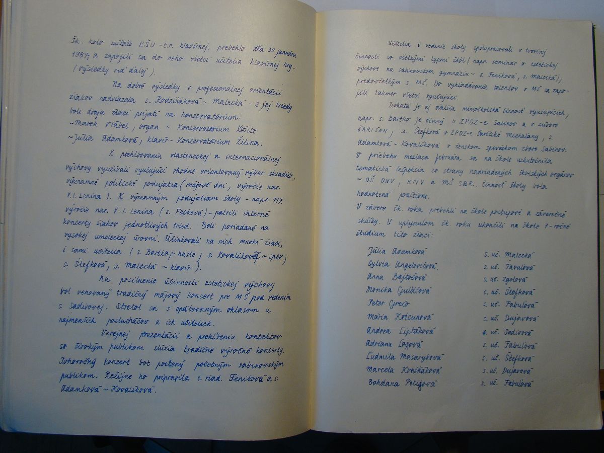 Kronika školy 1953-1989