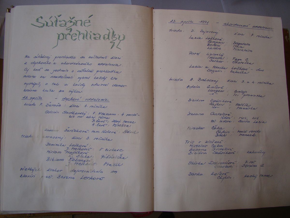 Kronika školy 1989-1995