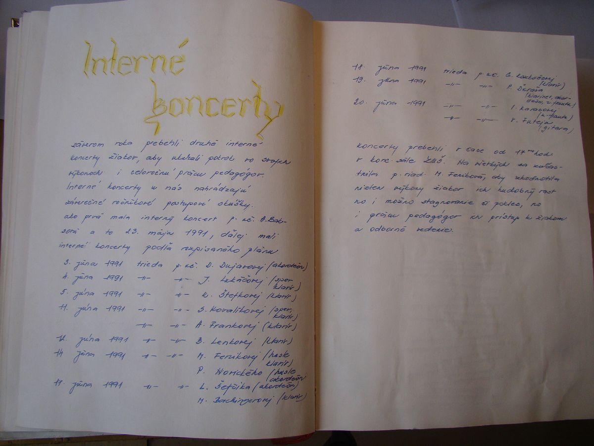 Kronika školy 1989-1995