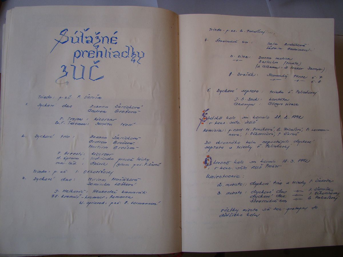 Kronika školy 1989-1995