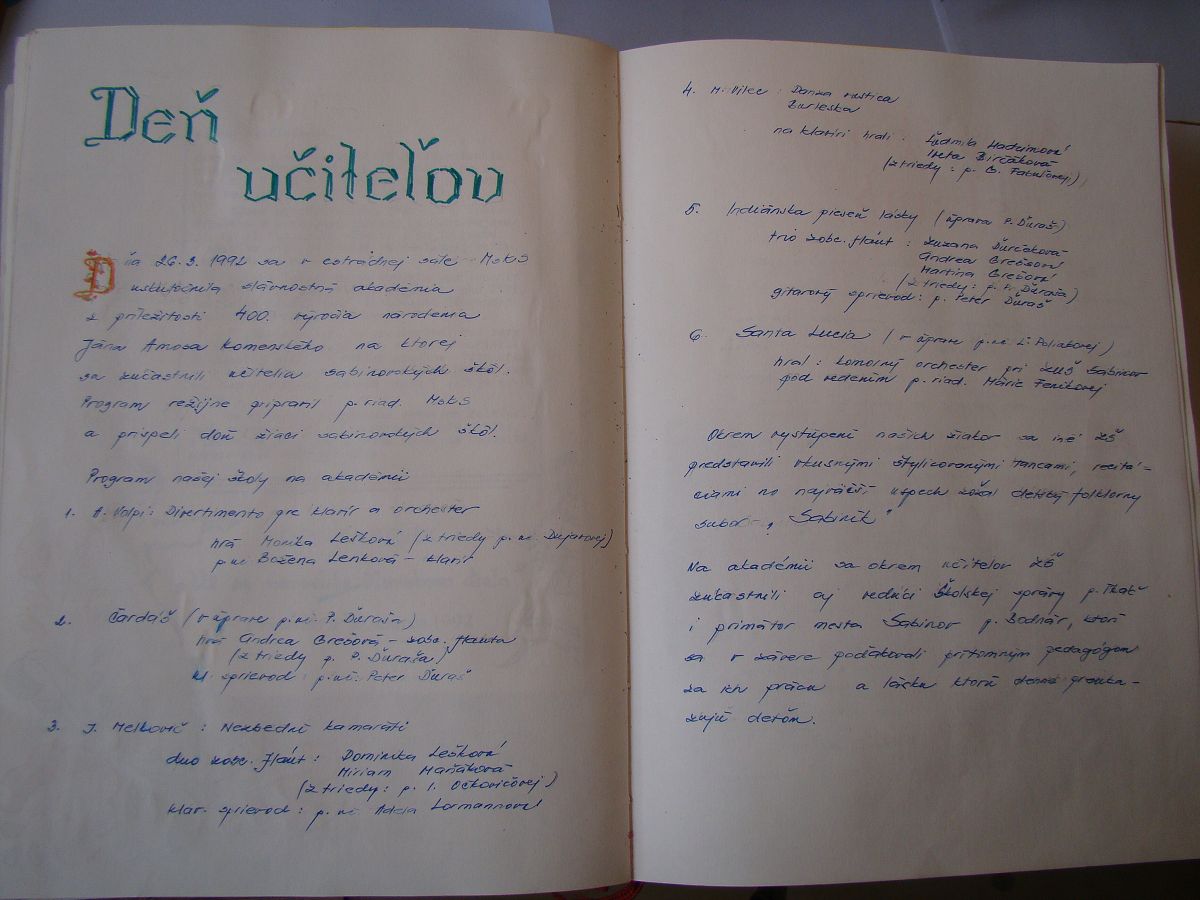 Kronika školy 1989-1995