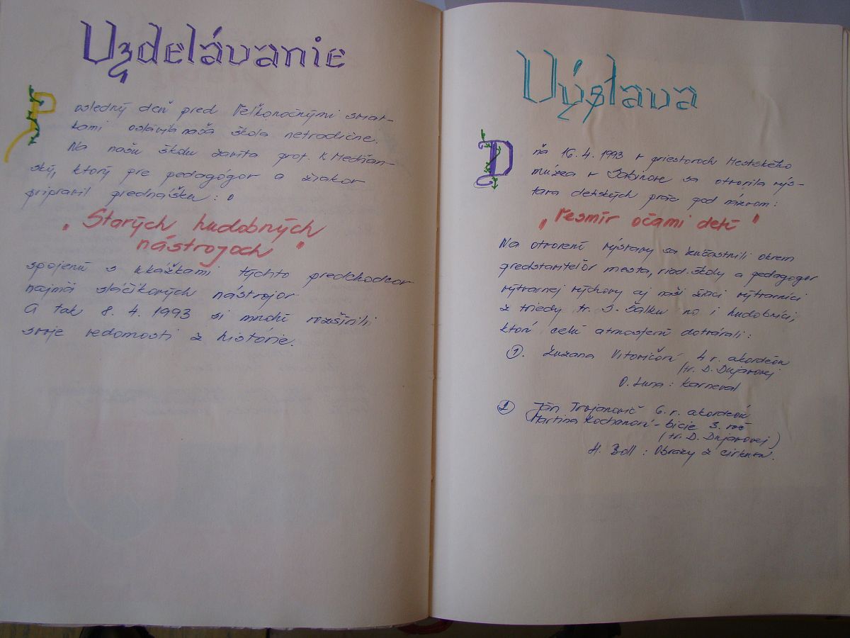 Kronika školy 1989-1995
