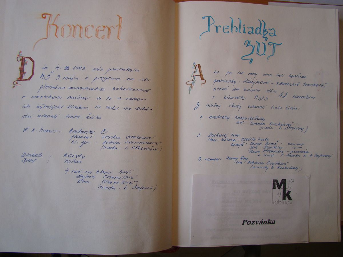 Kronika školy 1989-1995