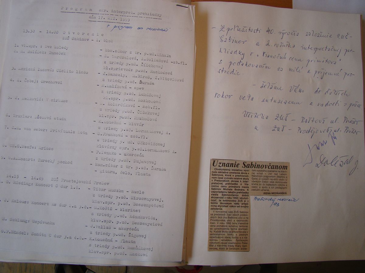 Kronika školy 1989-1995