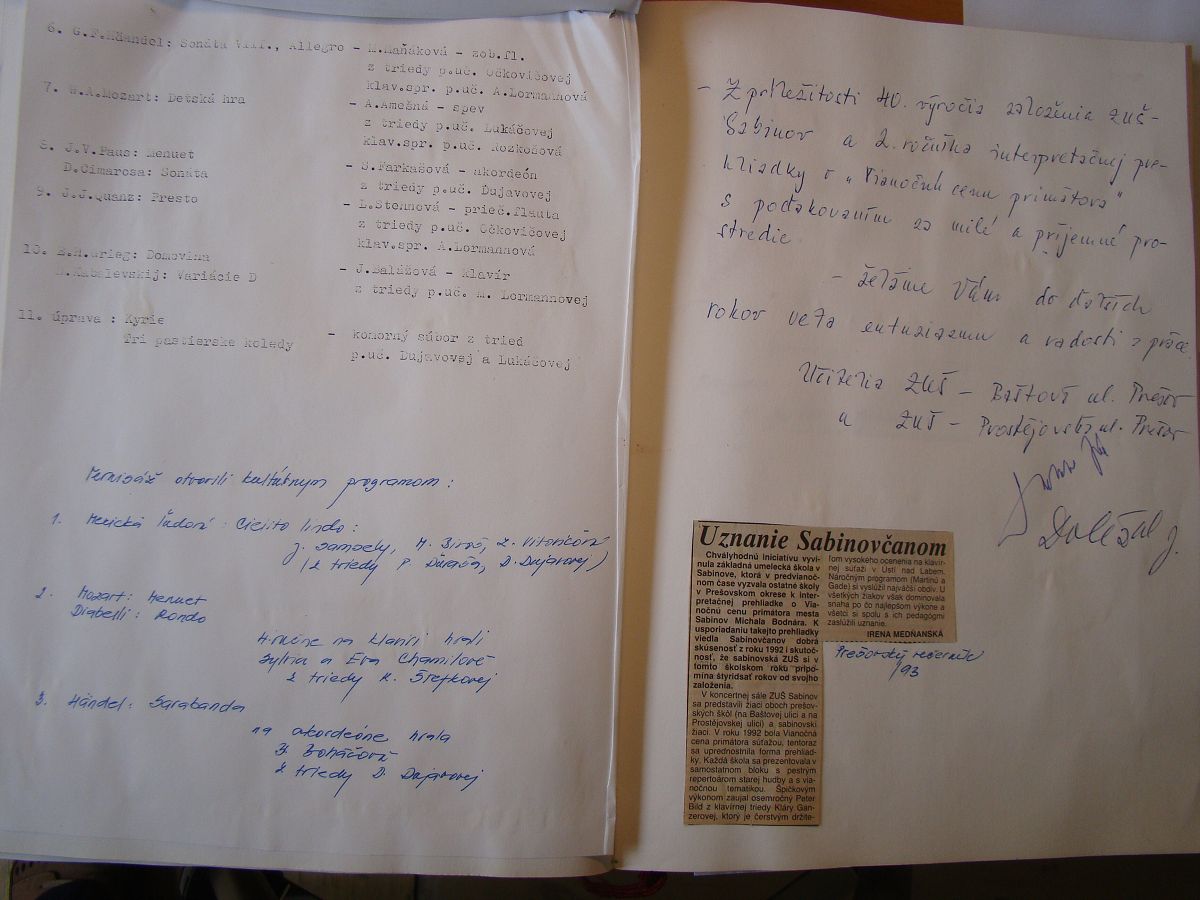 Kronika školy 1989-1995