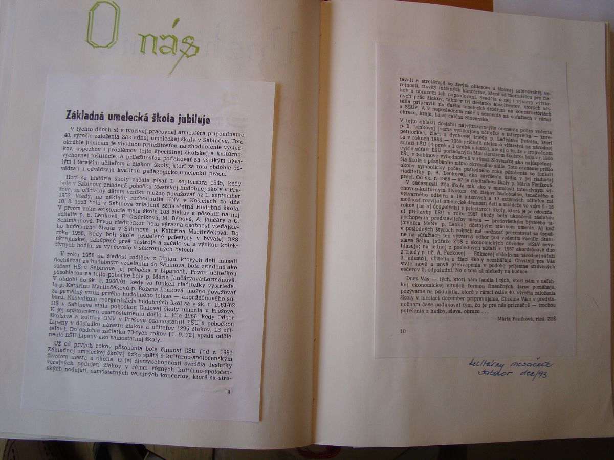 Kronika školy 1989-1995