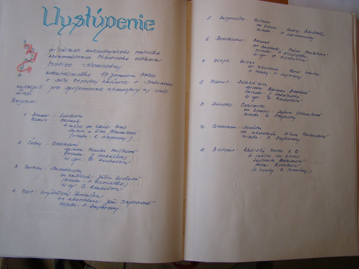 Kronika školy 1989-1995