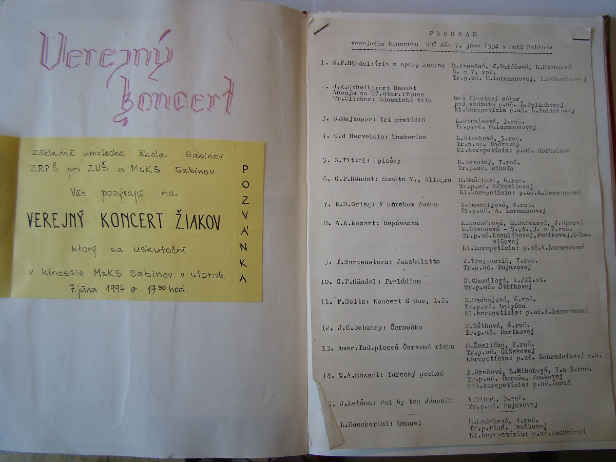 Kronika školy 1989-1995