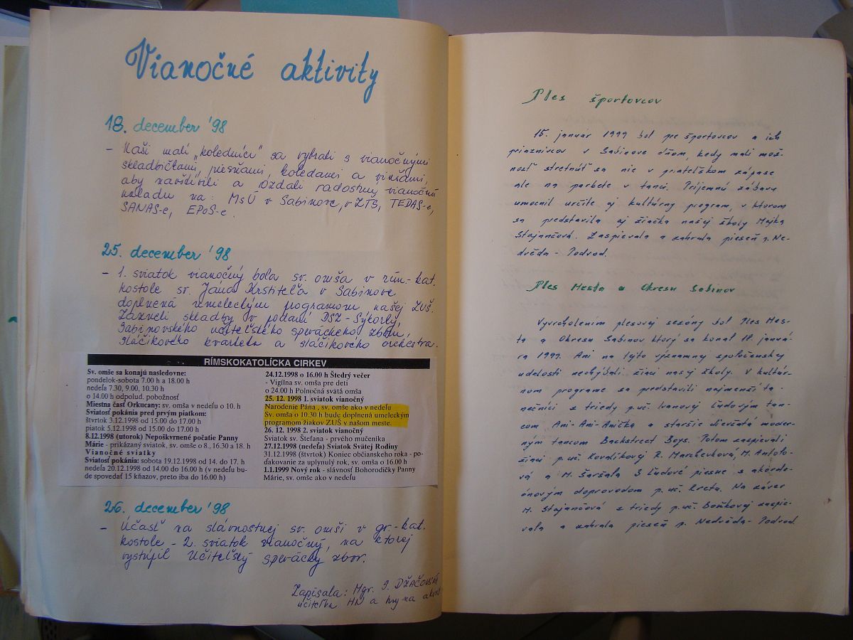 Kronika školy 1995-2001