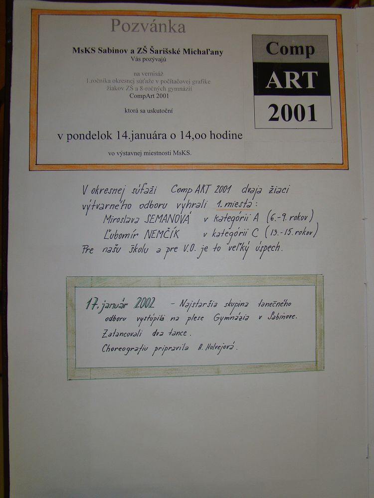 Kronika školy 2001-2008
